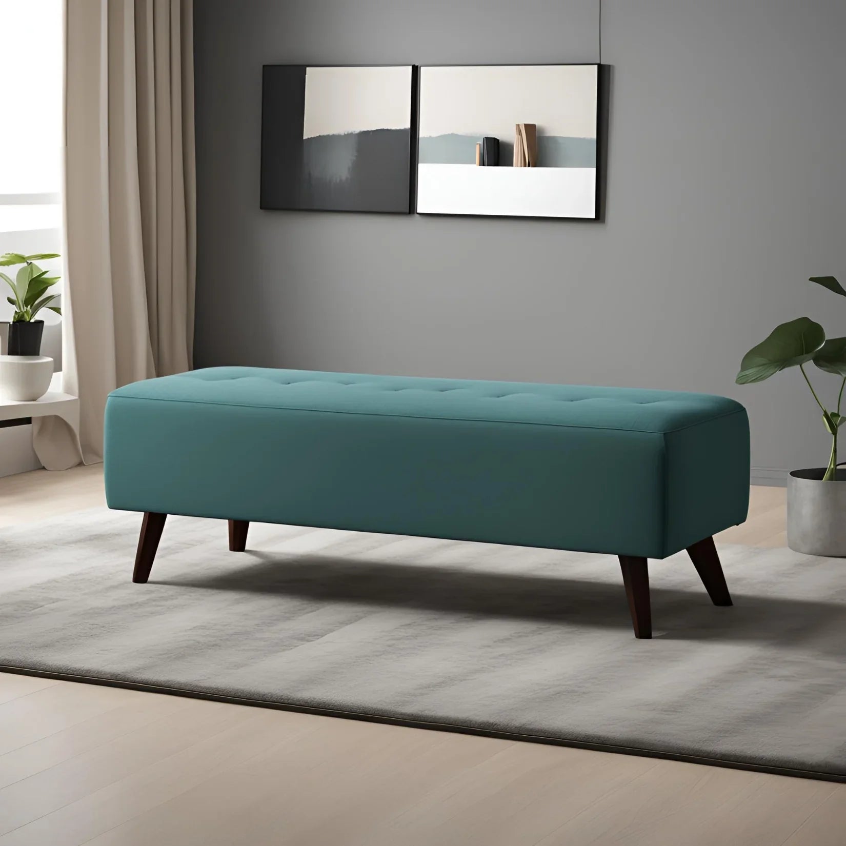 Classic Wooden Bench for Living Room - Ottoman - CRUZ INTERNATIONAL - Furniture Store